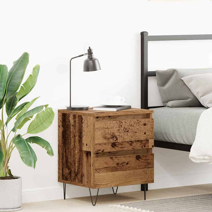 Nachttisch mit Schubladen Altholz 40 x 35 x 50 cm Holzwerkstoff