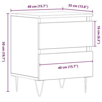 Nachttisch 2 pcs Altholz 40 x 35 x 50 cm Holzwerkstoff