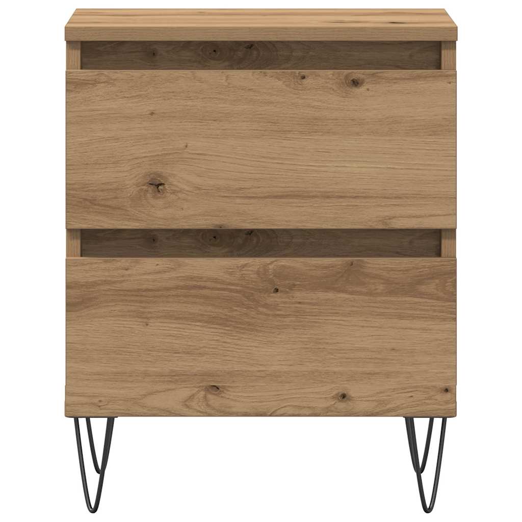 Nachttisch 2 pcs Eiche handwerklich 40 x 35 x 50 cm