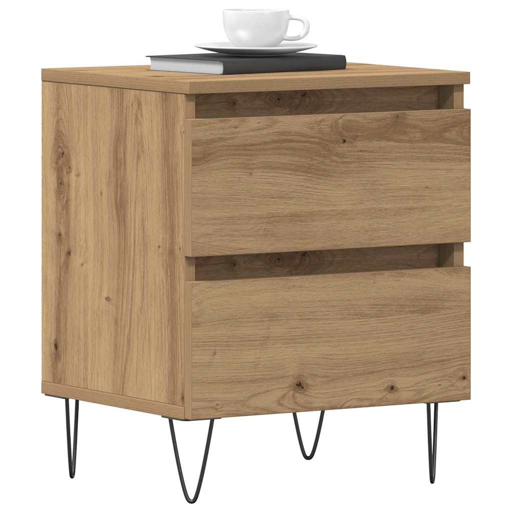 Nachttisch 2 pcs Eiche handwerklich 40 x 35 x 50 cm
