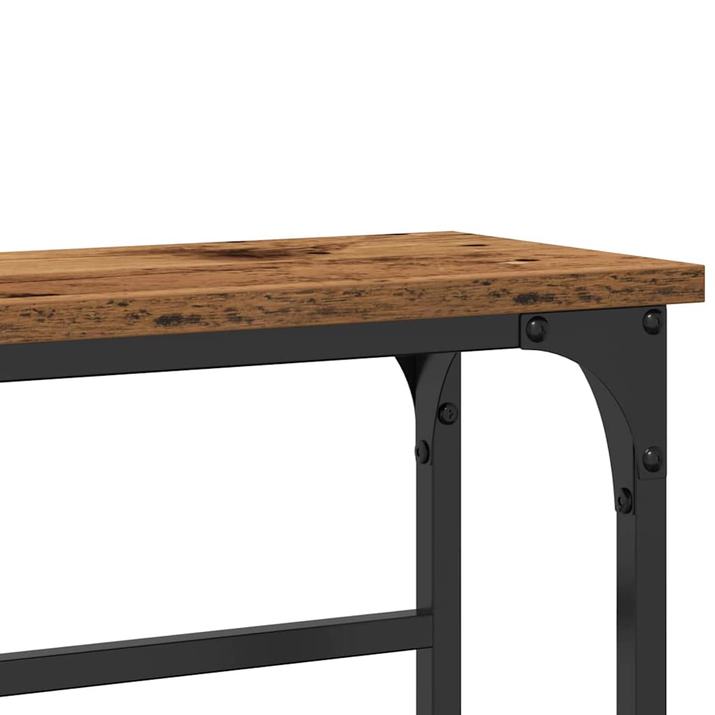 Konsolentisch Altholz 75 x 19,5 x 75 cm Schichtholz und Metall