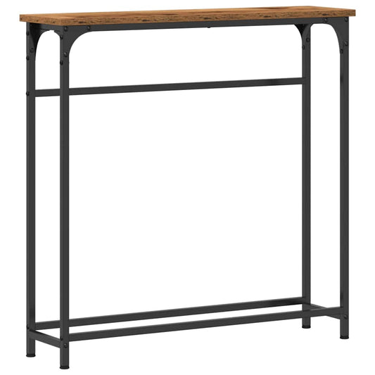 Konsolentisch Altholz 75 x 19,5 x 75 cm Schichtholz und Metall