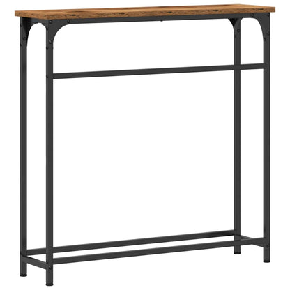 Konsolentisch Altholz 75 x 19,5 x 75 cm Schichtholz und Metall