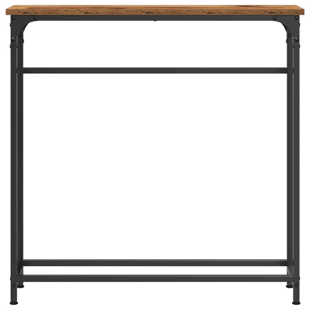 Konsolentisch Altholz 75 x 19,5 x 75 cm Schichtholz und Metall