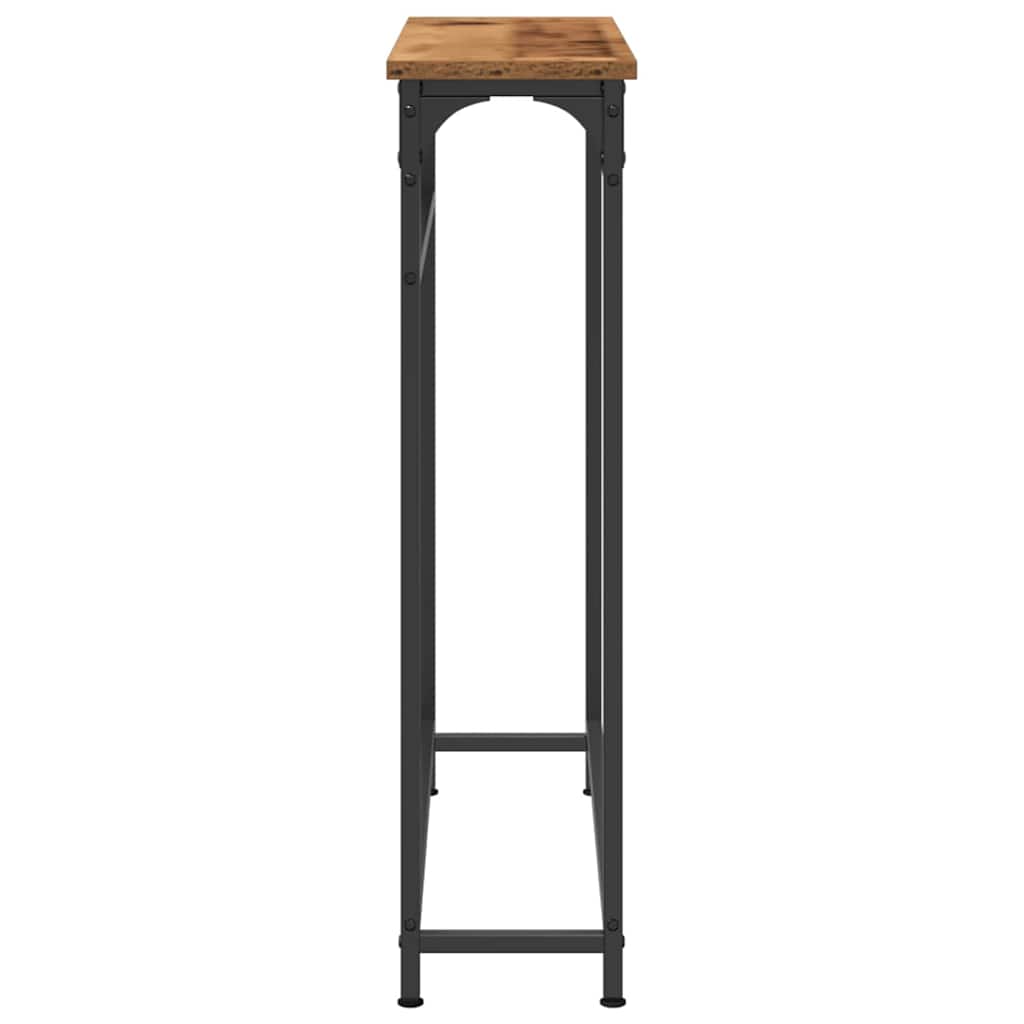 Konsolentisch Altholz 75 x 19,5 x 75 cm Schichtholz und Metall