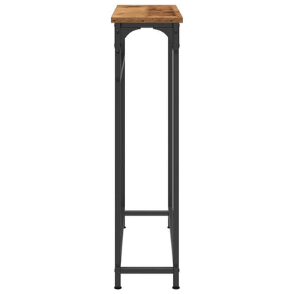 Konsolentisch Altholz 75 x 19,5 x 75 cm Schichtholz und Metall