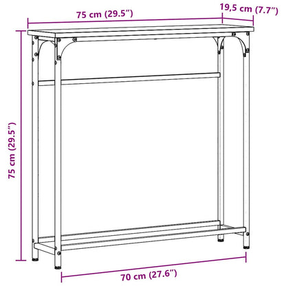 Konsolentisch Altholz 75 x 19,5 x 75 cm Schichtholz und Metall
