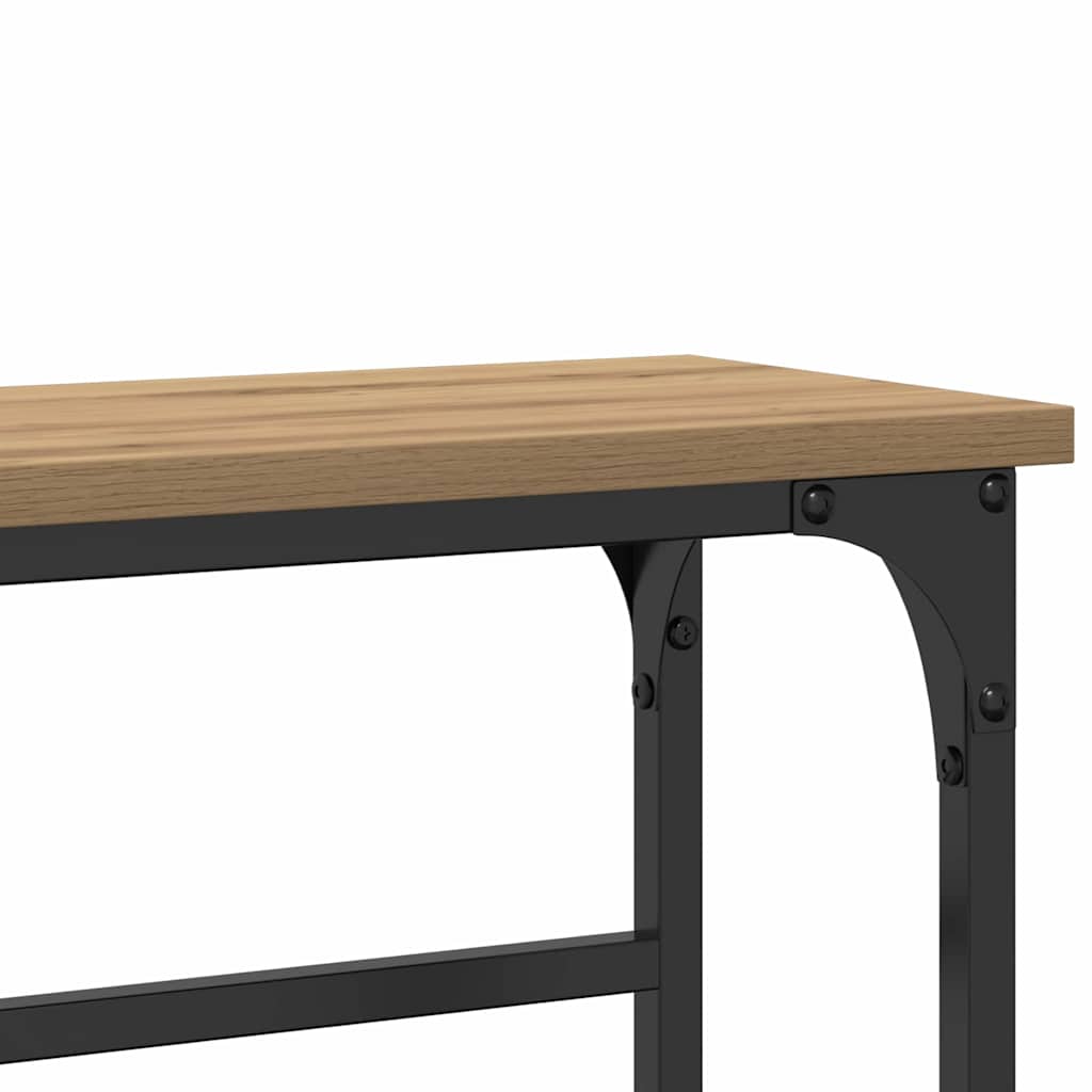 Konsolentisch mit Regal Eiche handwerklich 75 x 19,5 x 75 cm