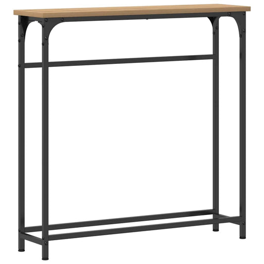 Konsolentisch mit Regal Eiche handwerklich 75 x 19,5 x 75 cm