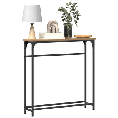 Konsolentisch mit Regal Eiche handwerklich 75 x 19,5 x 75 cm