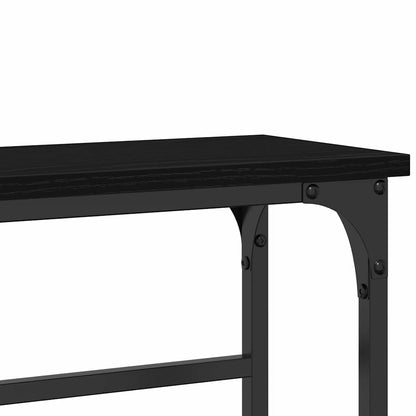Konsolentisch mit Regal Schwarze Eiche 75 x 19,5 x 75 cm