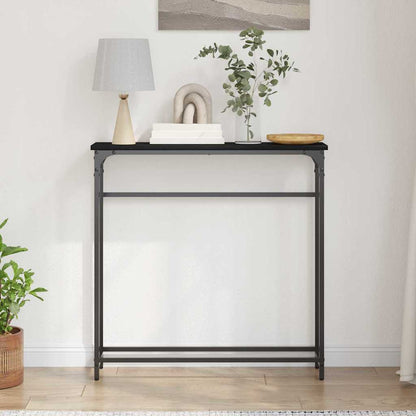 Konsolentisch mit Regal Schwarze Eiche 75 x 19,5 x 75 cm