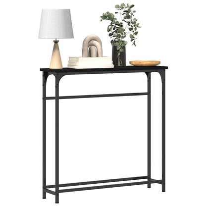 Konsolentisch mit Regal Schwarze Eiche 75 x 19,5 x 75 cm