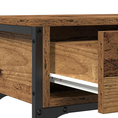 Konsolentisch Altholz 100 x 25 x 75 cm Schichtholz und Metall
