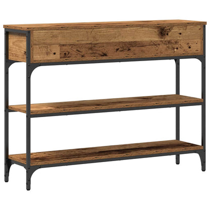 Konsolentisch Altholz 100 x 25 x 75 cm Schichtholz und Metall