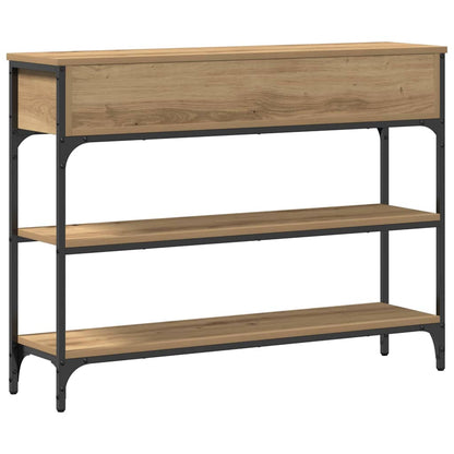 Konsolentisch mit Regal Eiche handwerklich 100 x 25 x 75 cm