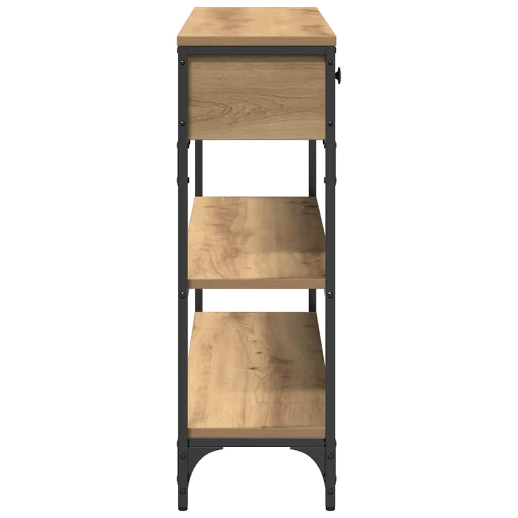 Konsolentisch mit Regal Eiche handwerklich 100 x 25 x 75 cm