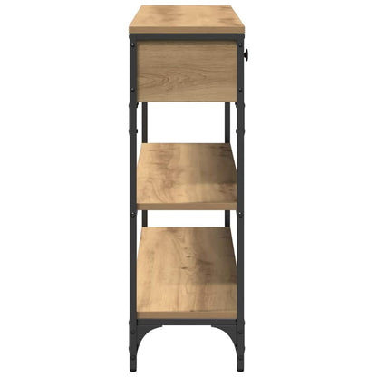 Konsolentisch mit Regal Eiche handwerklich 100 x 25 x 75 cm