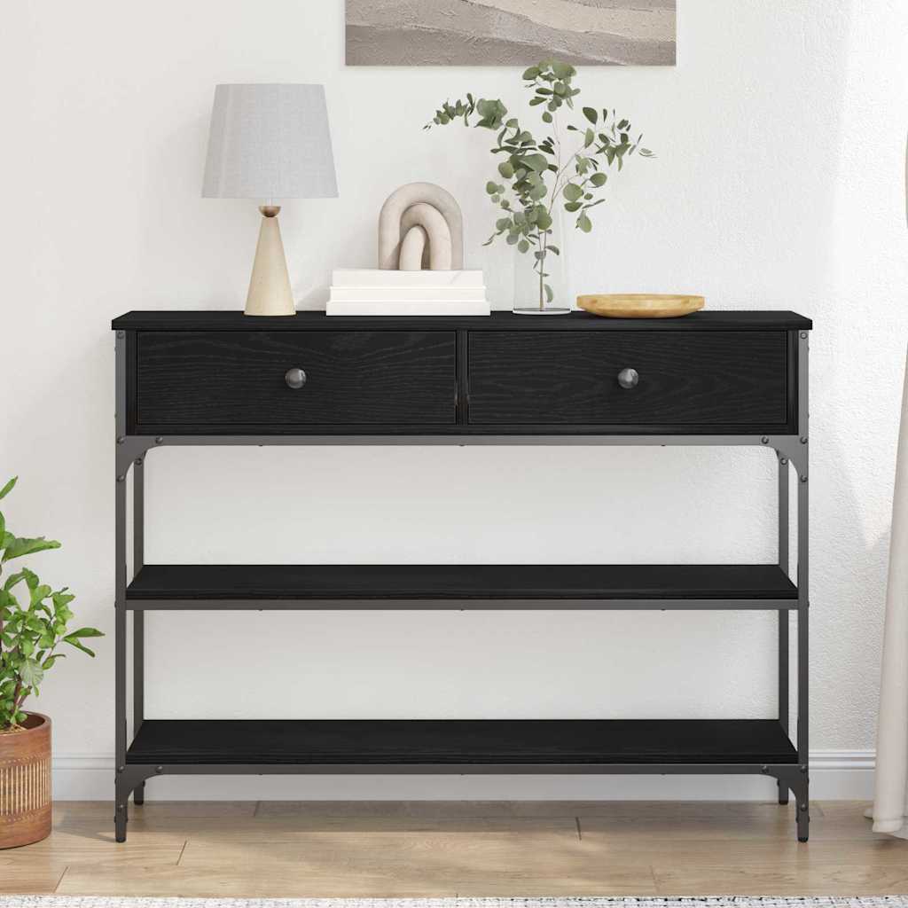 Konsolentisch mit Schubladen Schwarze Eiche 100 x 25 x 75 cm