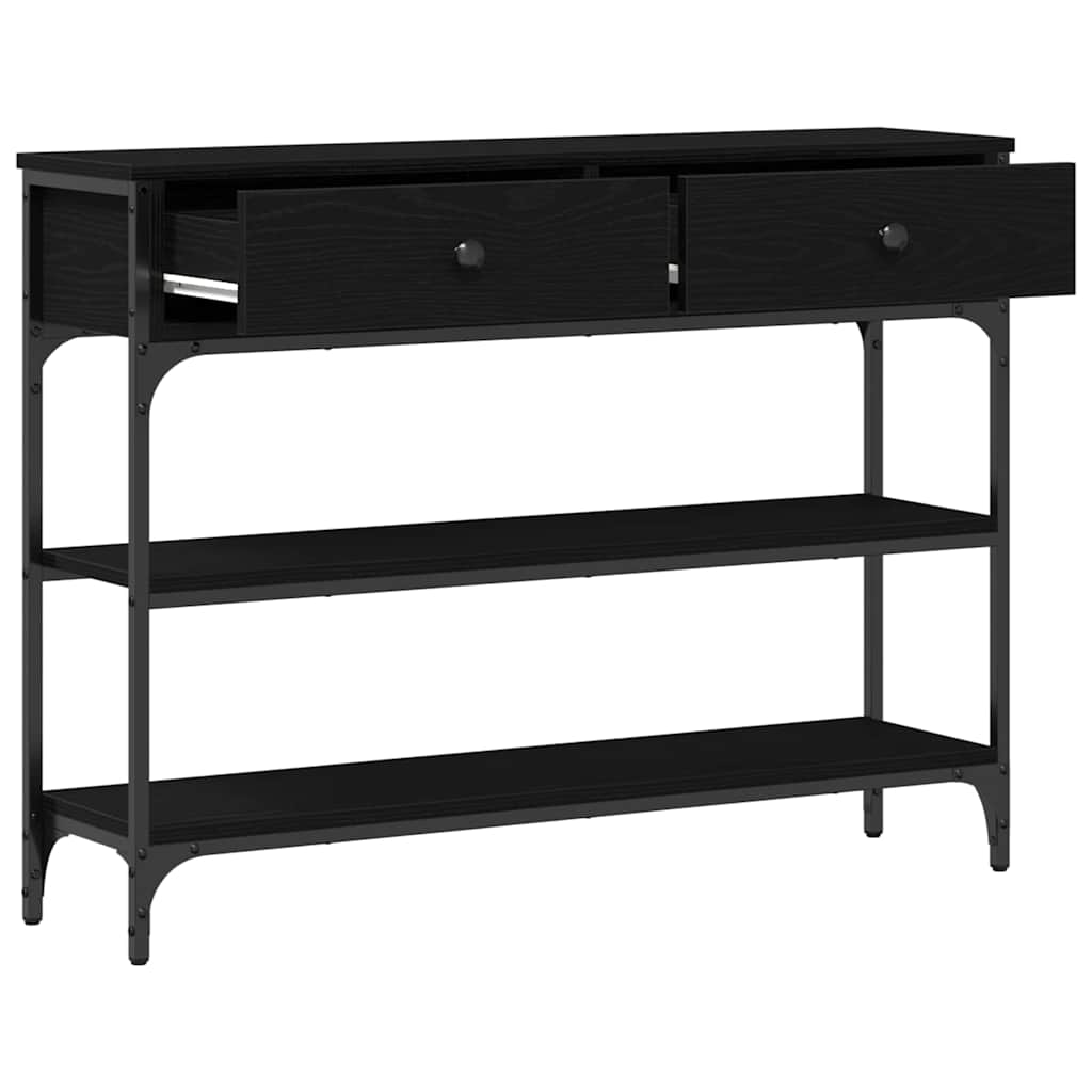 Konsolentisch mit Schubladen Schwarze Eiche 100 x 25 x 75 cm