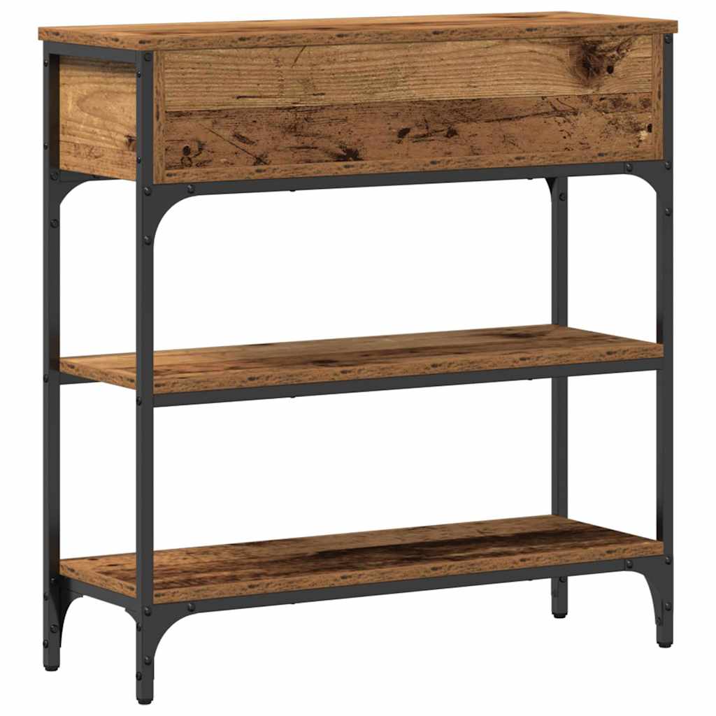 Konsolentisch Altholz 72,5 x 25 x 75 cm Schichtholz und Metall