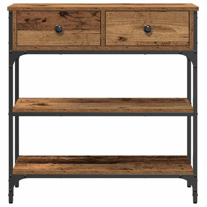 Konsolentisch Altholz 72,5 x 25 x 75 cm Schichtholz und Metall