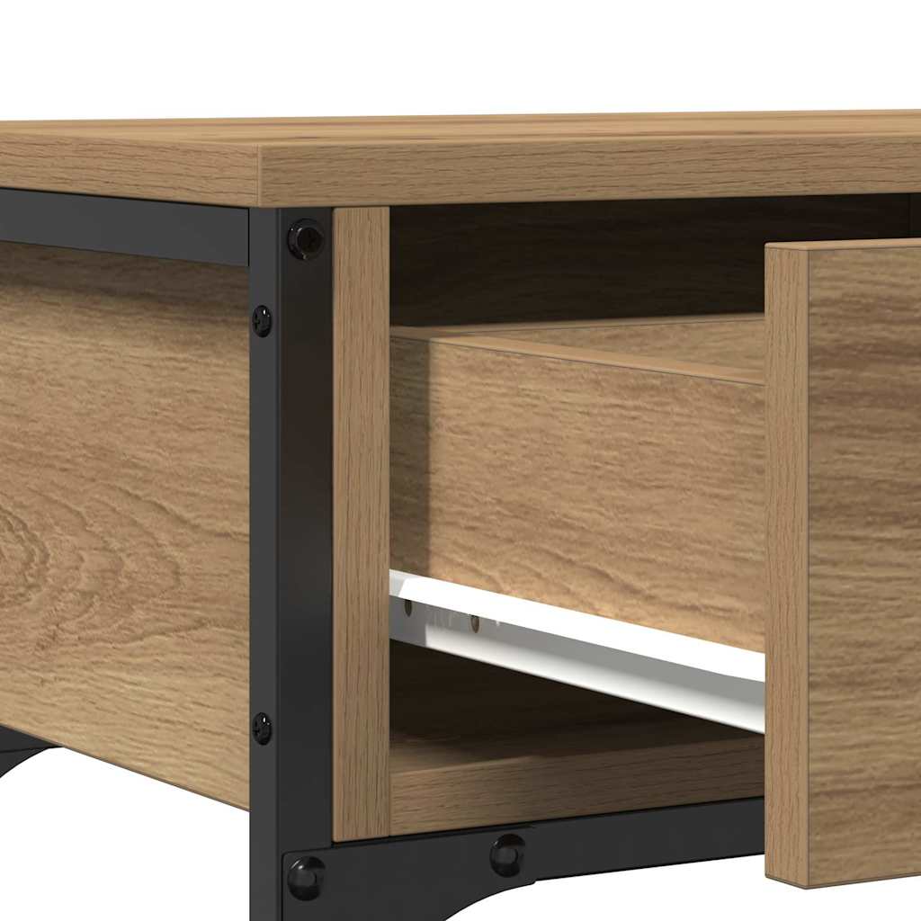 Konsolentisch mit Regal Eiche handwerklich 72,5 x 25 x 75 cm