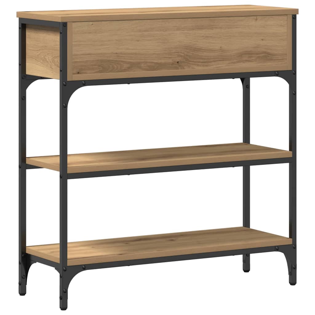 Konsolentisch mit Regal Eiche handwerklich 72,5 x 25 x 75 cm