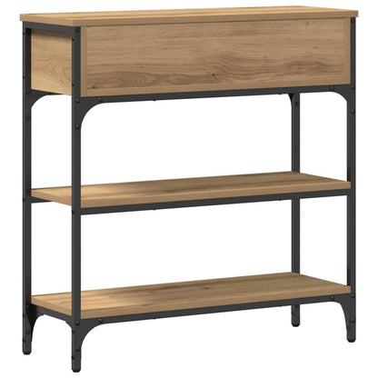 Konsolentisch mit Regal Eiche handwerklich 72,5 x 25 x 75 cm