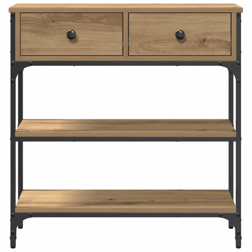 Konsolentisch mit Regal Eiche handwerklich 72,5 x 25 x 75 cm