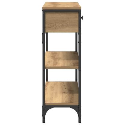 Konsolentisch mit Regal Eiche handwerklich 72,5 x 25 x 75 cm