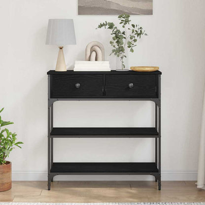 Konsolentisch mit Schubladen Schwarze Eiche 72,5 x 25 x 75 cm