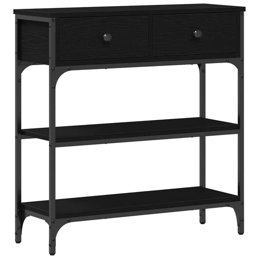 Konsolentisch mit Schubladen Schwarze Eiche 72,5 x 25 x 75 cm
