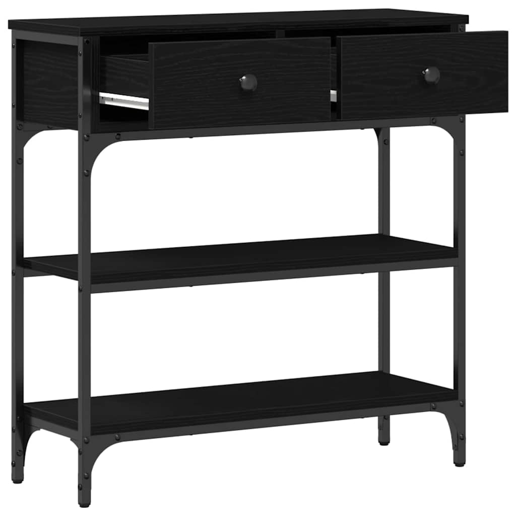 Konsolentisch mit Schubladen Schwarze Eiche 72,5 x 25 x 75 cm
