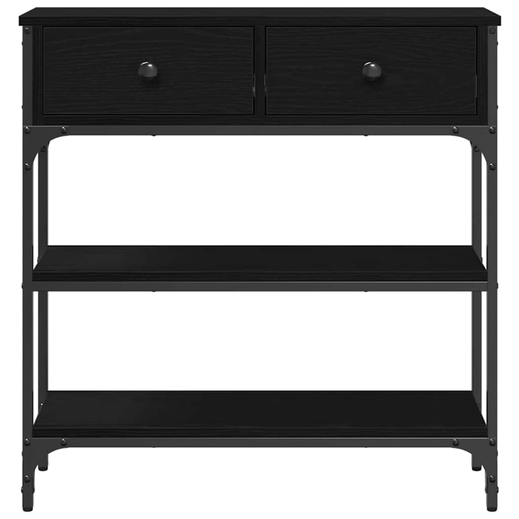 Konsolentisch mit Schubladen Schwarze Eiche 72,5 x 25 x 75 cm