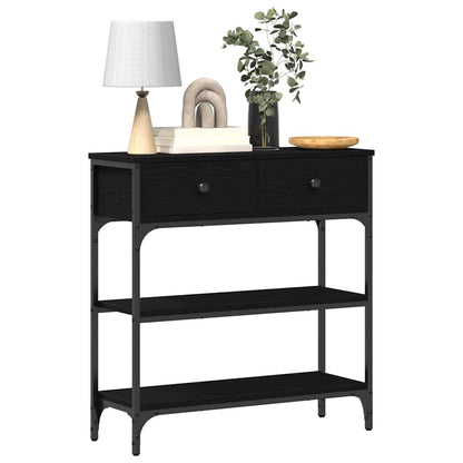 Konsolentisch mit Schubladen Schwarze Eiche 72,5 x 25 x 75 cm