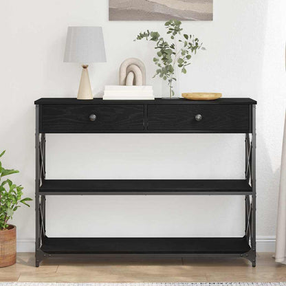 Konsole Tisch mit Schubladen Schwarze Eiche 100 x 28 x 75 cm