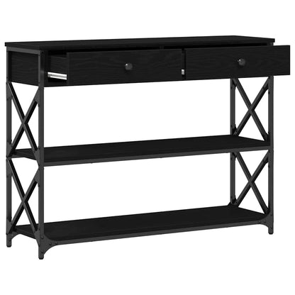 Konsole Tisch mit Schubladen Schwarze Eiche 100 x 28 x 75 cm