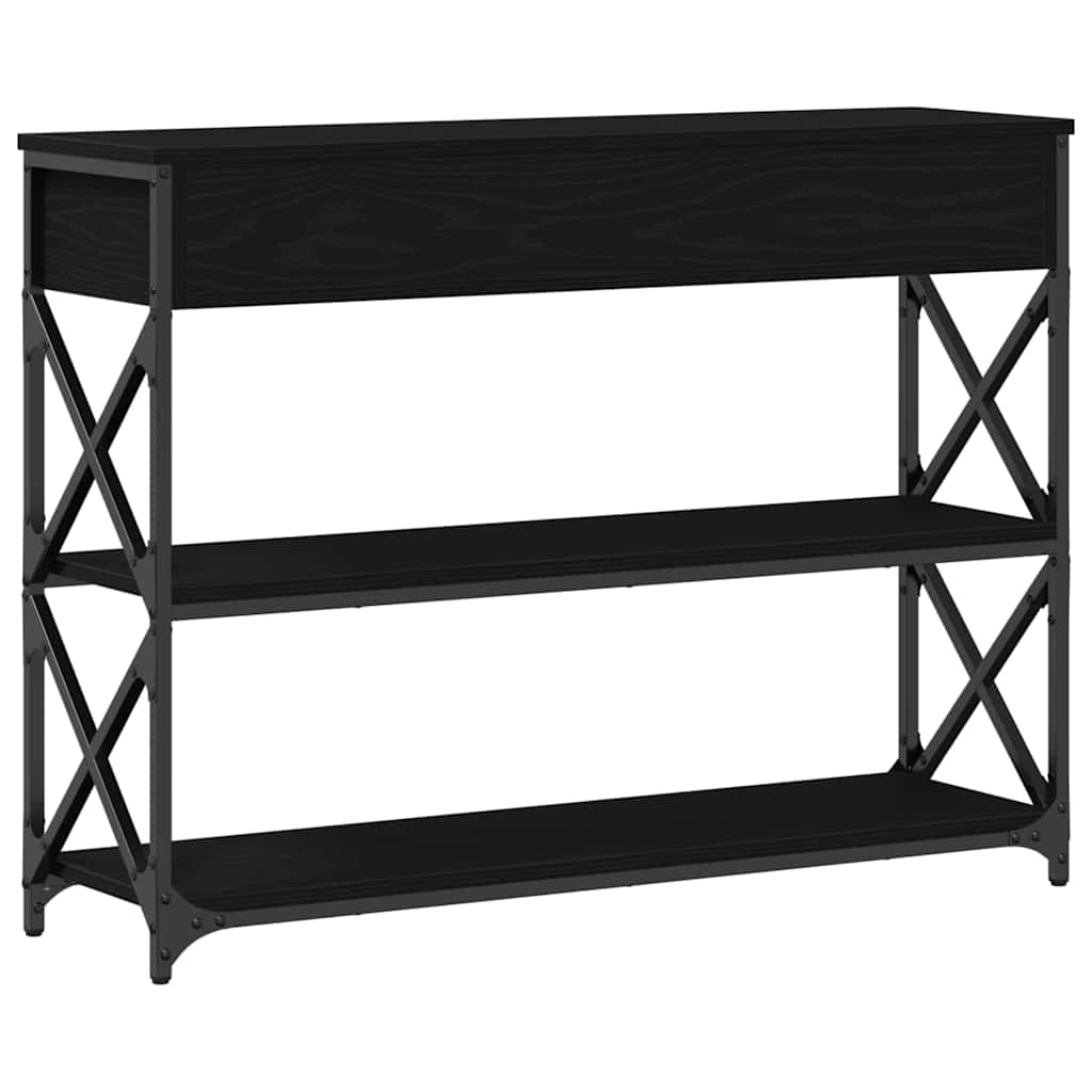 Konsole Tisch mit Schubladen Schwarze Eiche 100 x 28 x 75 cm