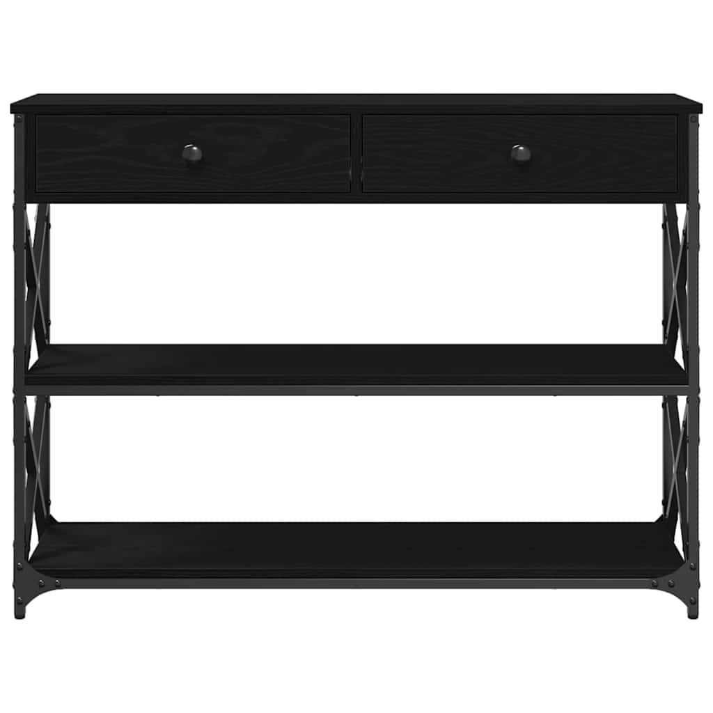 Konsole Tisch mit Schubladen Schwarze Eiche 100 x 28 x 75 cm