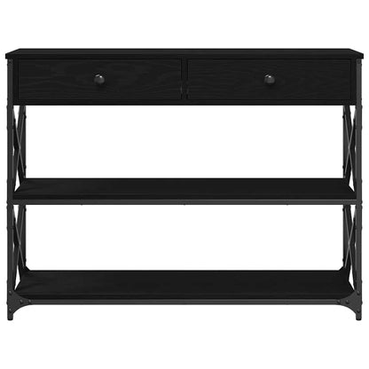 Konsole Tisch mit Schubladen Schwarze Eiche 100 x 28 x 75 cm