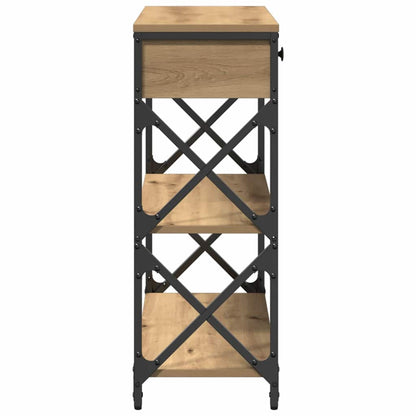 Konsole Tisch mit Schubladen Eiche handwerklich 75 x 28 x 75 cm