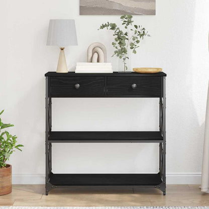 Konsole Tisch mit Schubladen Schwarze Eiche 75 x 28 x 75 cm