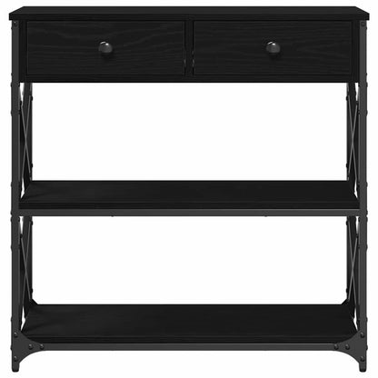 Konsole Tisch mit Schubladen Schwarze Eiche 75 x 28 x 75 cm