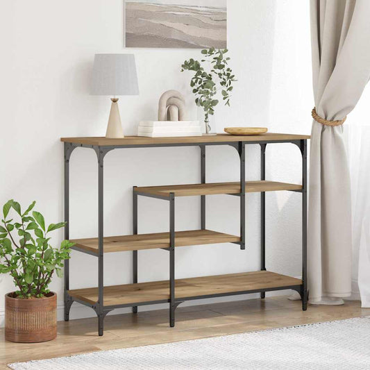 Konsolentisch mit Regal Eiche handwerklich 100 x 35 x 75 cm