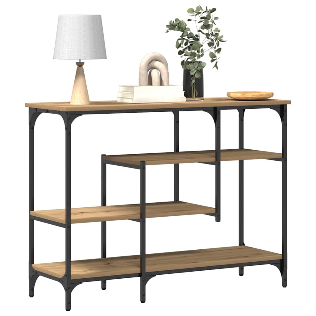 Konsolentisch mit Regal Eiche handwerklich 100 x 35 x 75 cm