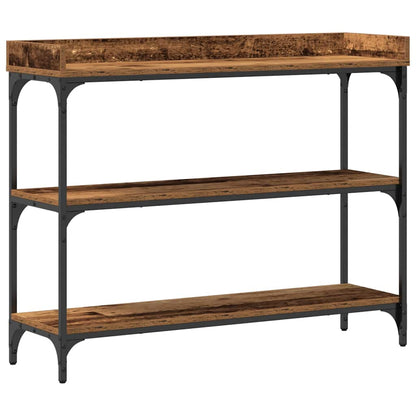 Konsolentisch Altholz 100 x 30 x 80 cm Schichtholz und Metall