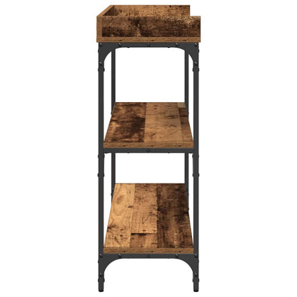 Konsolentisch Altholz 100 x 30 x 80 cm Schichtholz und Metall