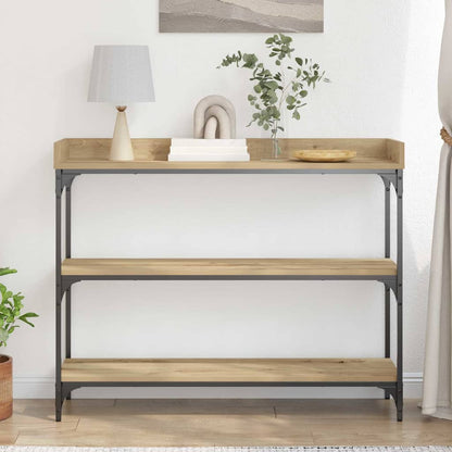 Konsolentisch mit Regal Eiche handwerklich 100 x 30 x 80 cm