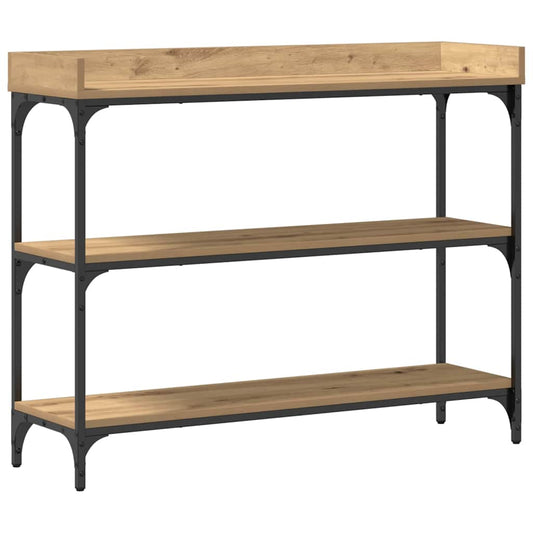 Konsolentisch mit Regal Eiche handwerklich 100 x 30 x 80 cm